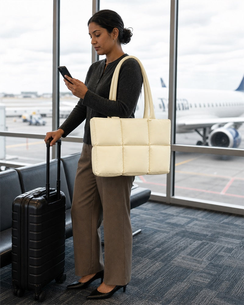 Vyla Structured Boxy Shoulder Tote Bag