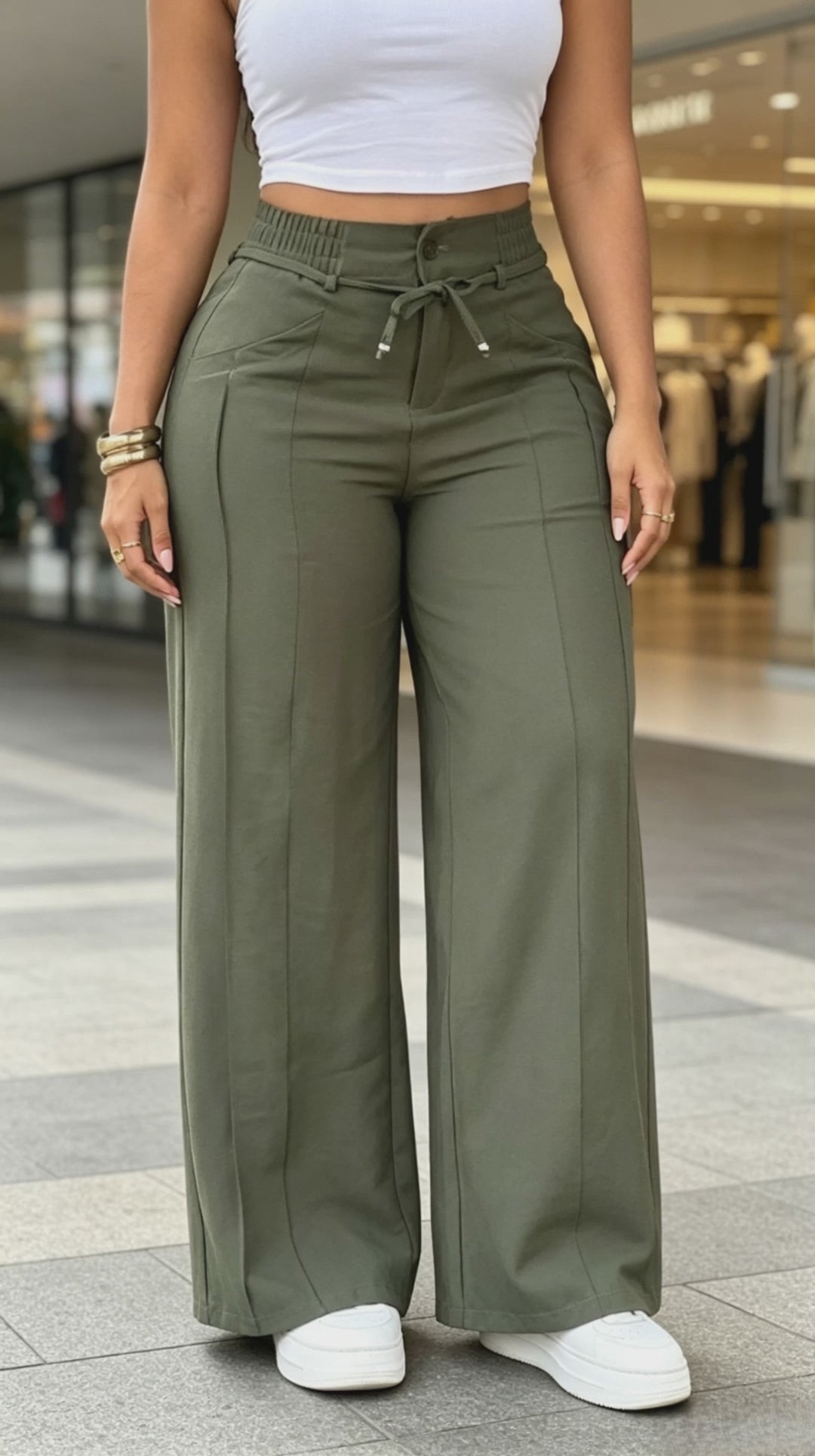 Vyla™ High-Waisted Front Seam Wide Leg Trousers