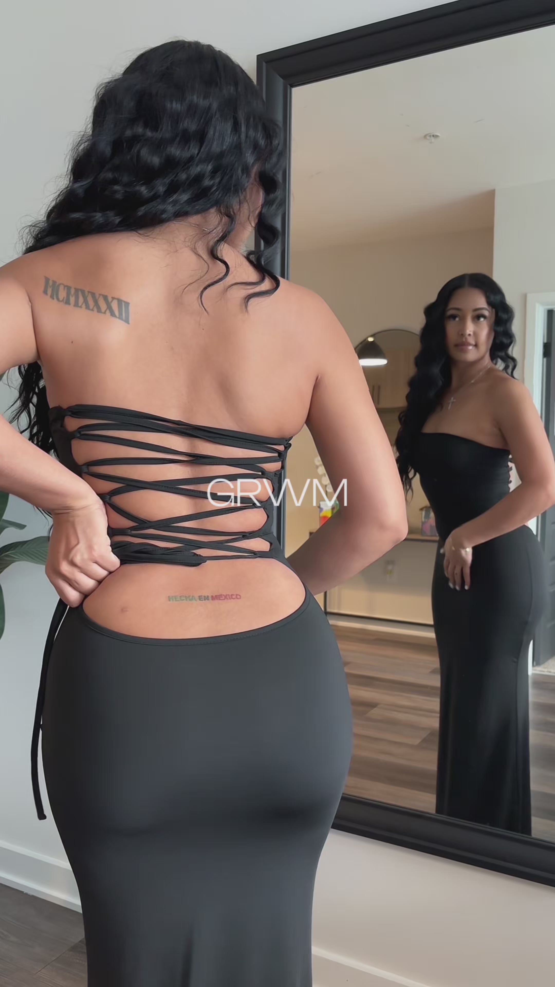 Vyla™ Strapless Backless Lace-Up Bodycon Maxi Dress
