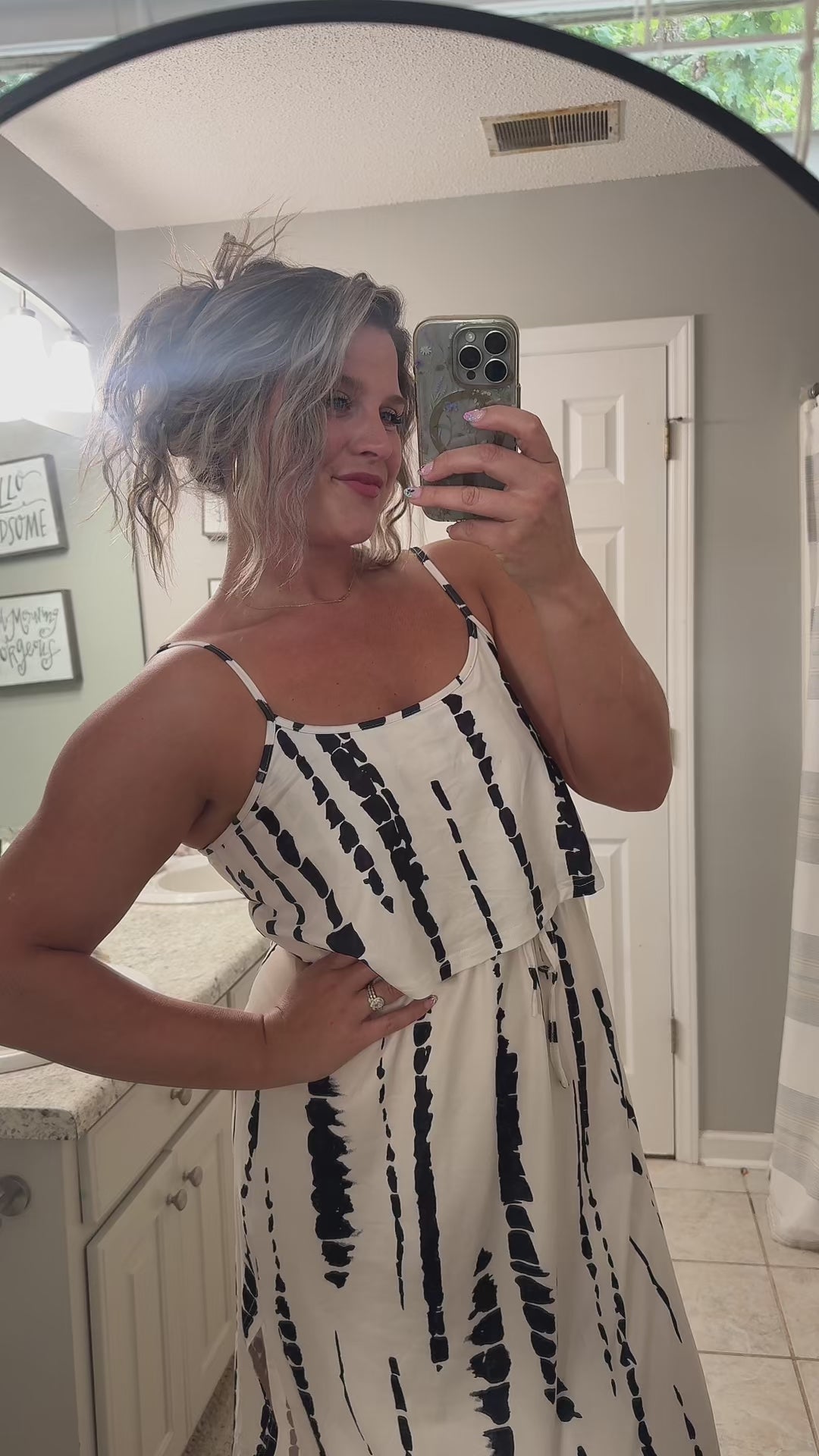 Vyla™ Tie-Dye Midi Slip Dress With Side Slit
