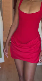 Vyla™ Square Neck Corset Ruched Mini Dress