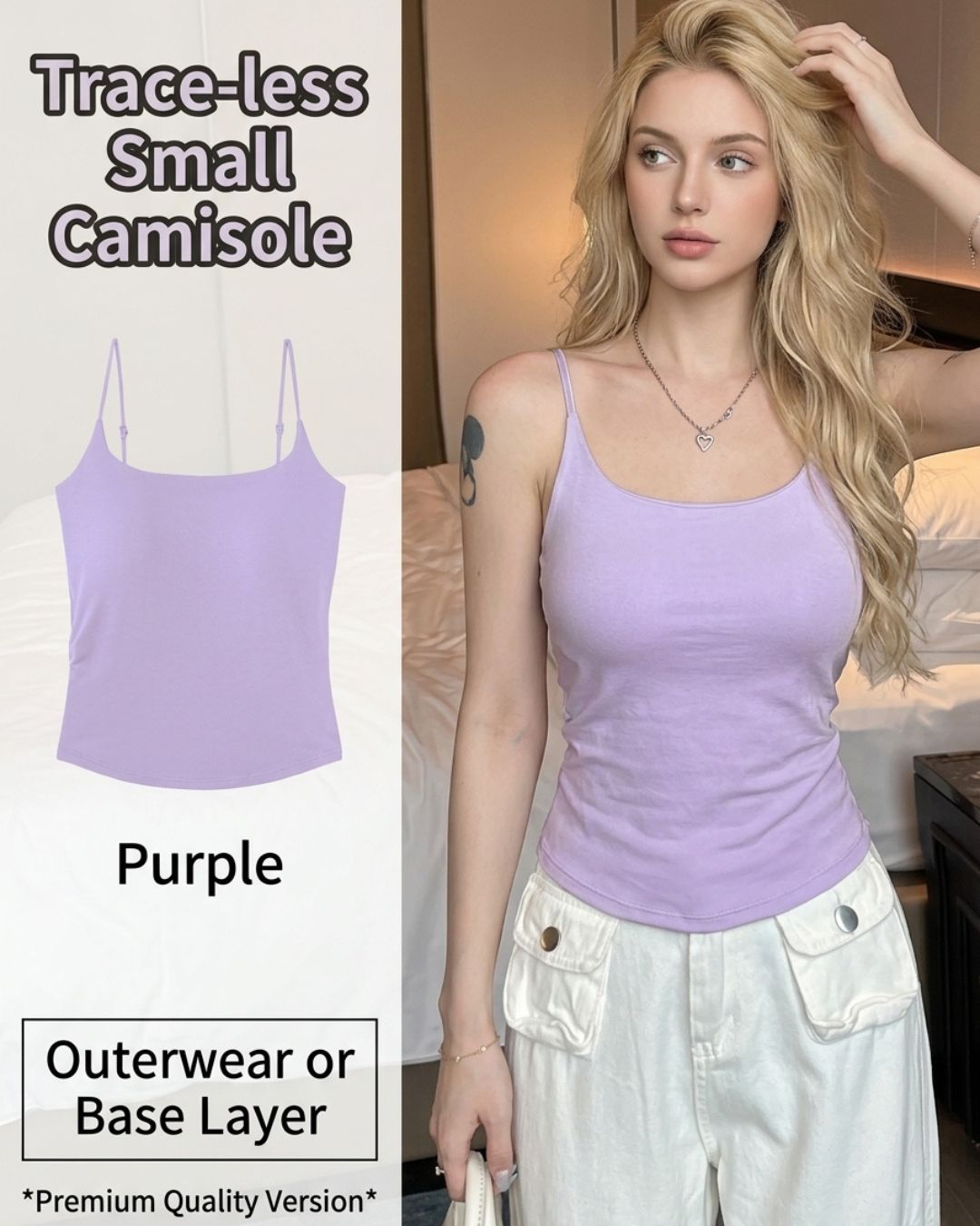 Vyla™ Ruched Built-In Bra Cami Top