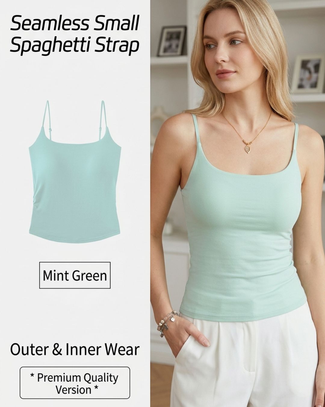 Vyla™ Ruched Built-In Bra Cami Top