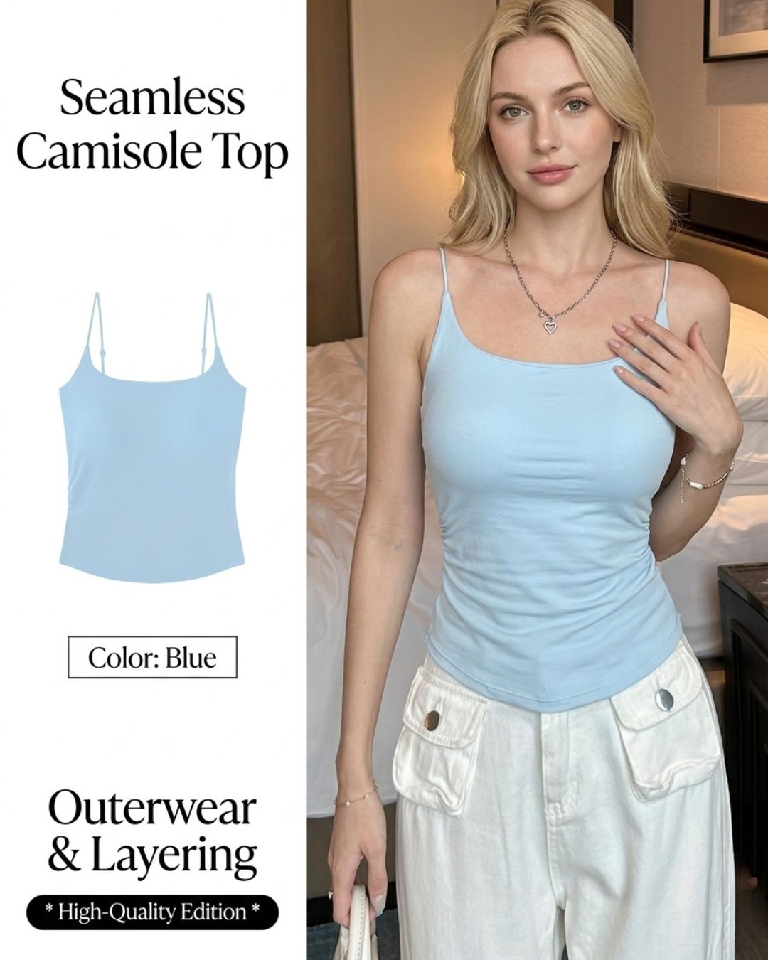 Vyla™ Ruched Built-In Bra Cami Top