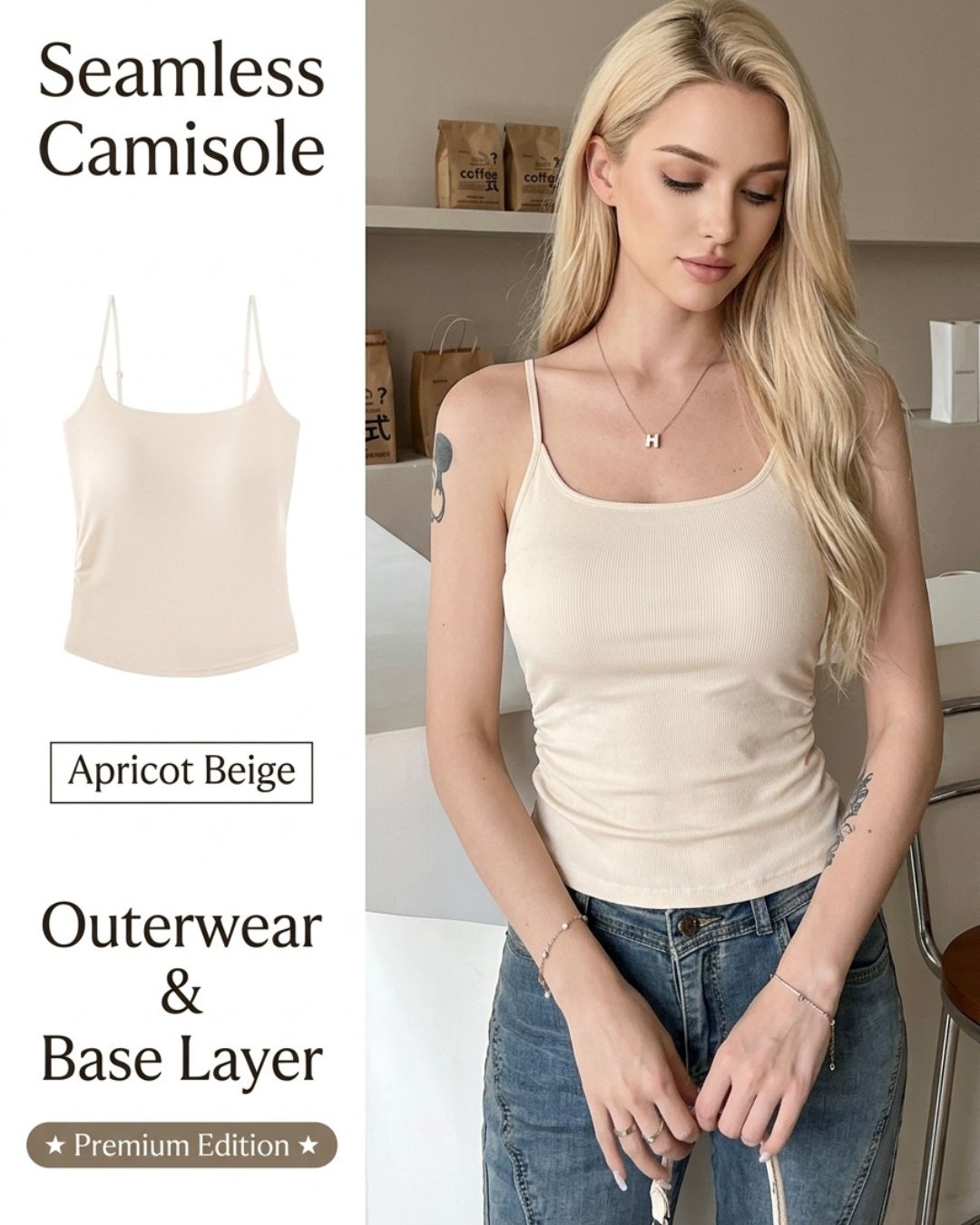 Vyla™ Ruched Built-In Bra Cami Top
