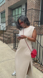 Vyla™ Casual Sleeveless Split Maxi Dress With Pockets