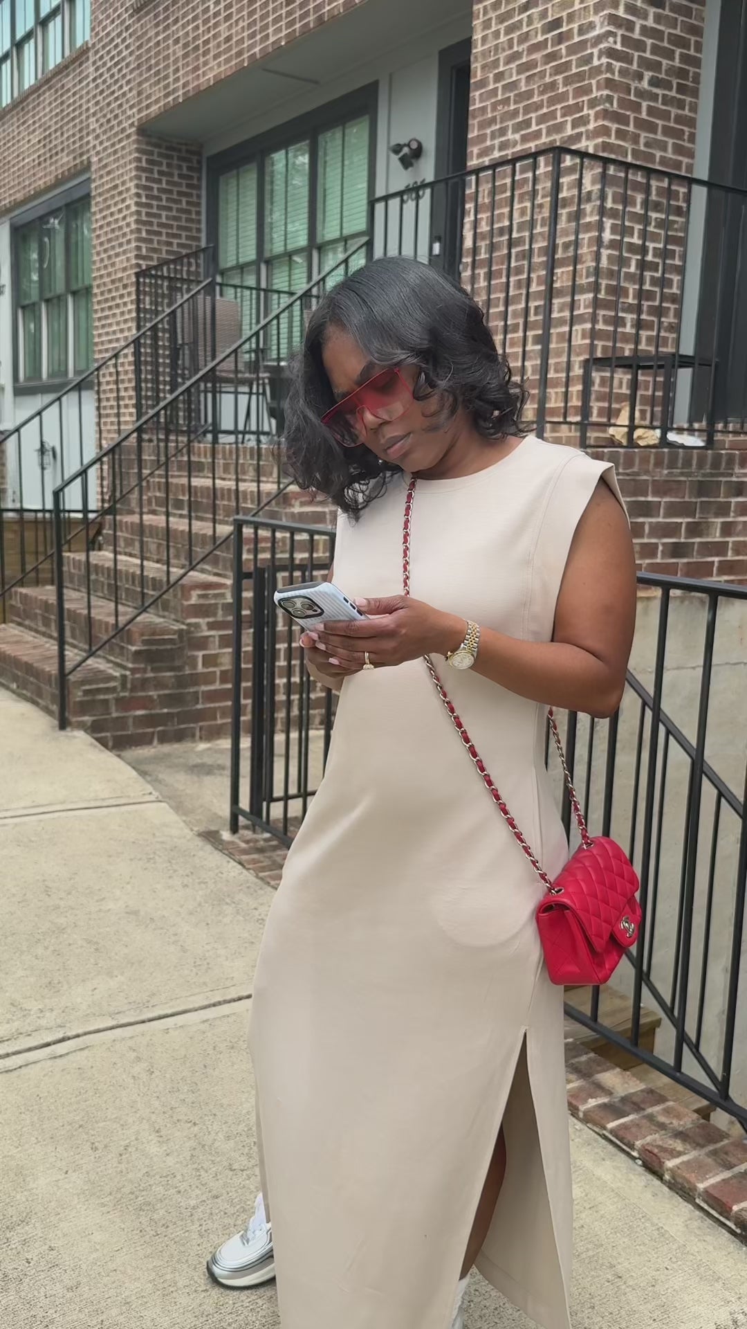 Vyla™ Casual Sleeveless Split Maxi Dress With Pockets