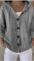 Vyla™ Hooded Button-Front Knit Cardigan Sweater