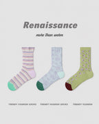 Vyla™ Garden Floral Breathable Mesh Crew Socks (3 Pairs)