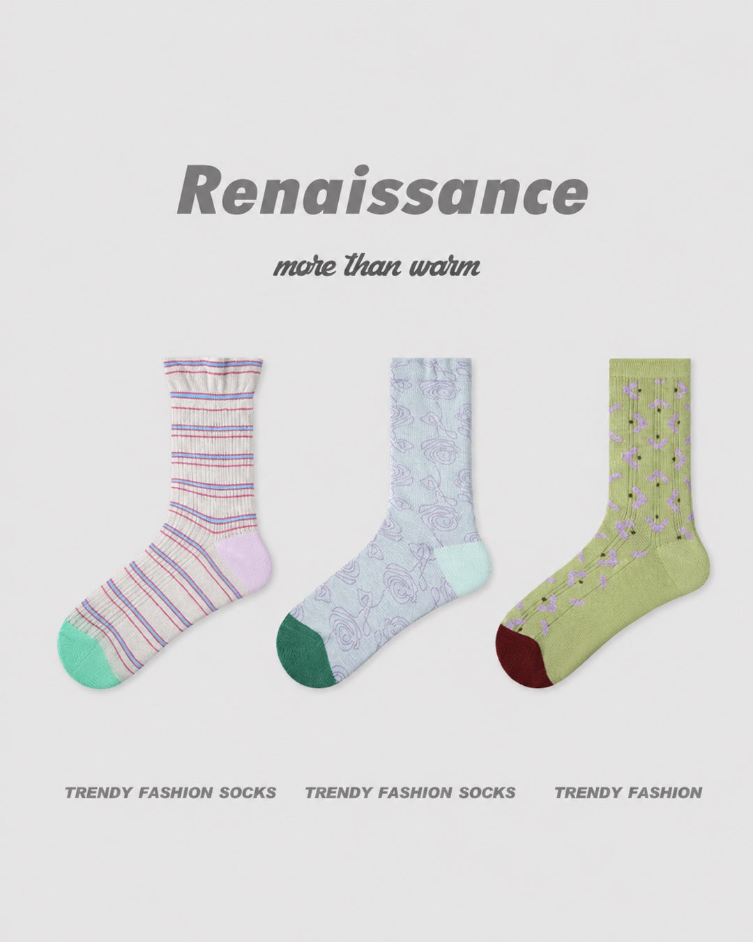 Vyla™ Garden Floral Breathable Mesh Crew Socks (3 Pairs)
