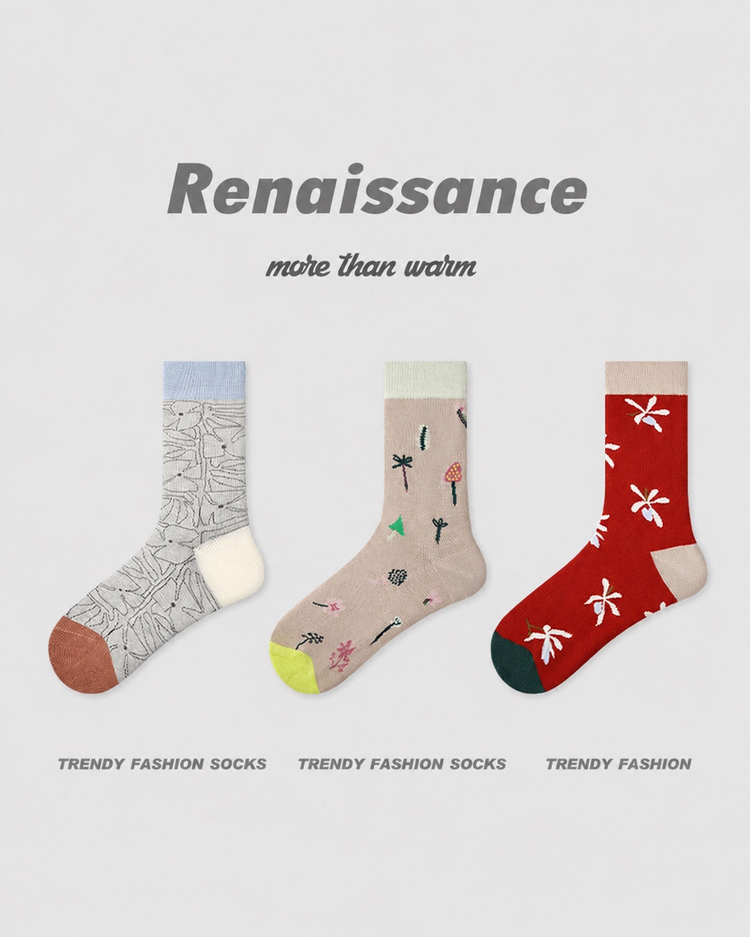 Vyla™ Garden Floral Breathable Mesh Crew Socks (3 Pairs)