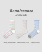 Vyla™ Garden Floral Breathable Mesh Crew Socks (3 Pairs)
