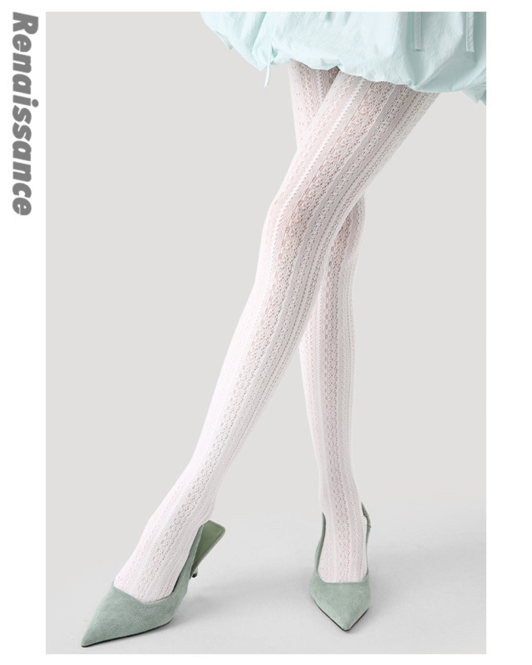 Vyla™ Floral Lace Splicing Sheer Mesh Tights