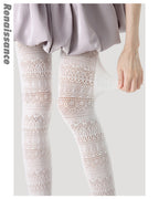 Vyla™ Floral Lace Splicing Sheer Mesh Tights