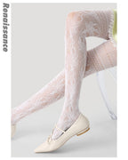 Vyla™ Floral Lace Splicing Sheer Mesh Tights