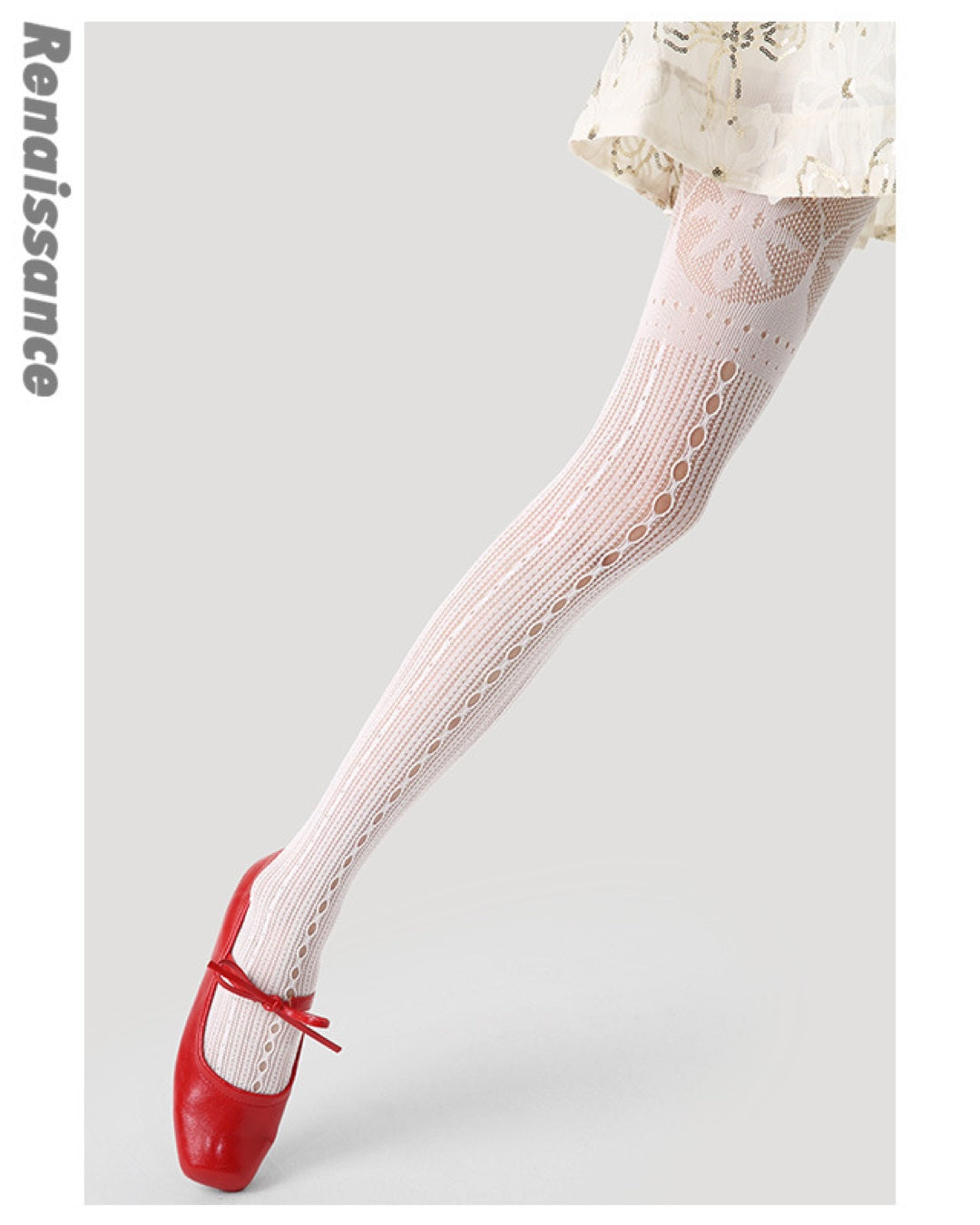 Vyla™ Floral Lace Splicing Sheer Mesh Tights