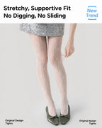 Vyla™ Floral Lace Splicing Sheer Mesh Tights