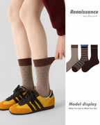 Vyla™ Colorblock Striped Polka Dot Princess Crew Socks (3 Pairs)