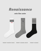 Vyla™ Colorblock Striped Polka Dot Princess Crew Socks (3 Pairs)