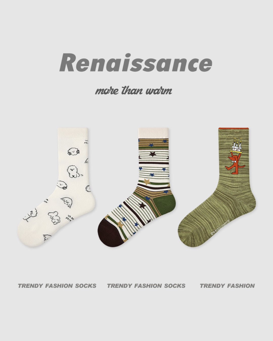Vyla™ Colorblock Striped Polka Dot Princess Crew Socks (3 Pairs)