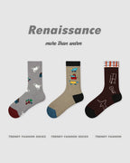 Vyla™ Colorblock Striped Polka Dot Princess Crew Socks (3 Pairs)