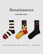 Vyla™ Colorblock Striped Polka Dot Princess Crew Socks (3 Pairs)