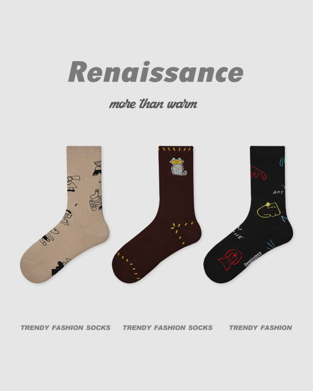 Vyla™ Colorblock Striped Polka Dot Princess Crew Socks (3 Pairs)