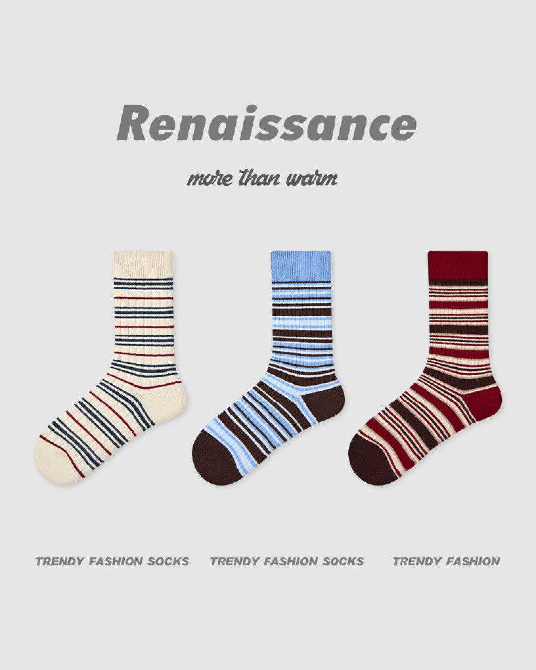 Vyla™ Colorblock Striped Polka Dot Princess Crew Socks (3 Pairs)