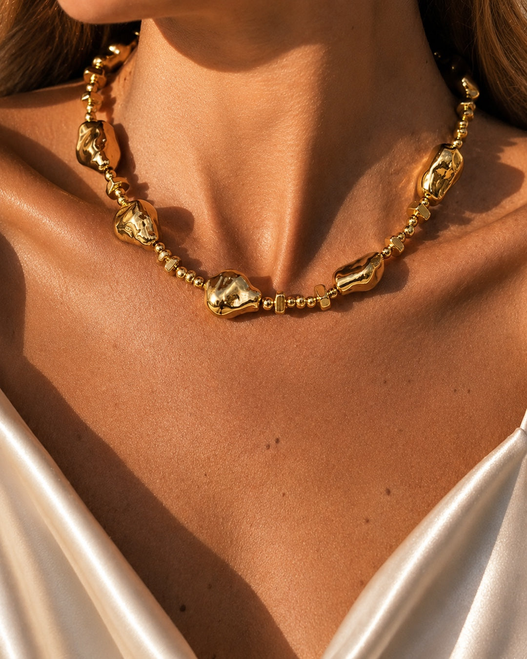 Vyla™ Baroque Irregular Faux Pearl Beaded Choker Necklace