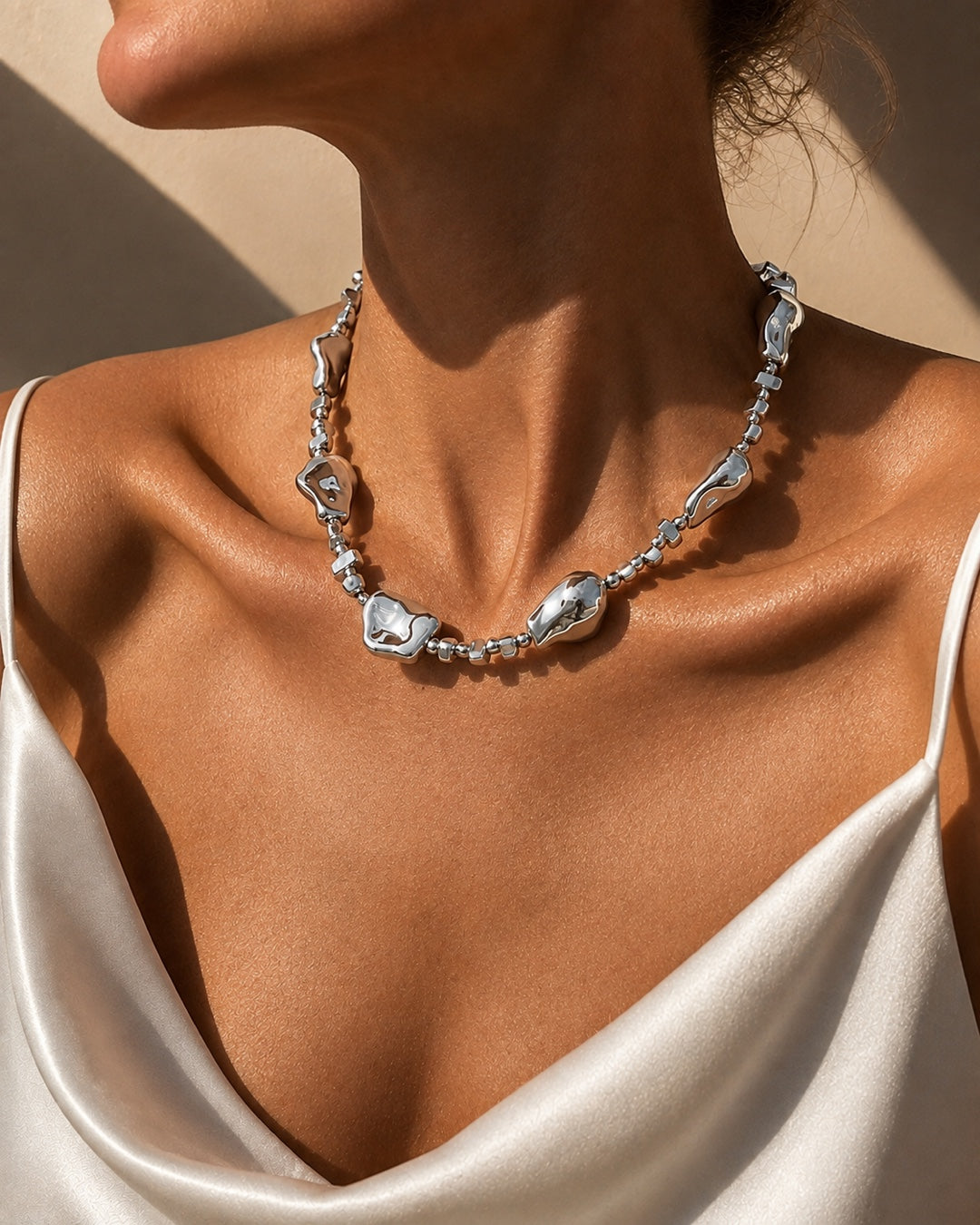 Vyla™ Baroque Irregular Faux Pearl Beaded Choker Necklace