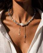 Vyla™ Baroque Irregular Faux Pearl Beaded Choker Necklace