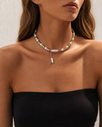 Vyla™ Baroque Irregular Faux Pearl Beaded Choker Necklace