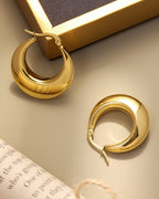 Vyla™ Stainless Steel Geometric Solid Face Hoop Earrings
