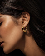 Vyla™ Stainless Steel Geometric Solid Face Hoop Earrings