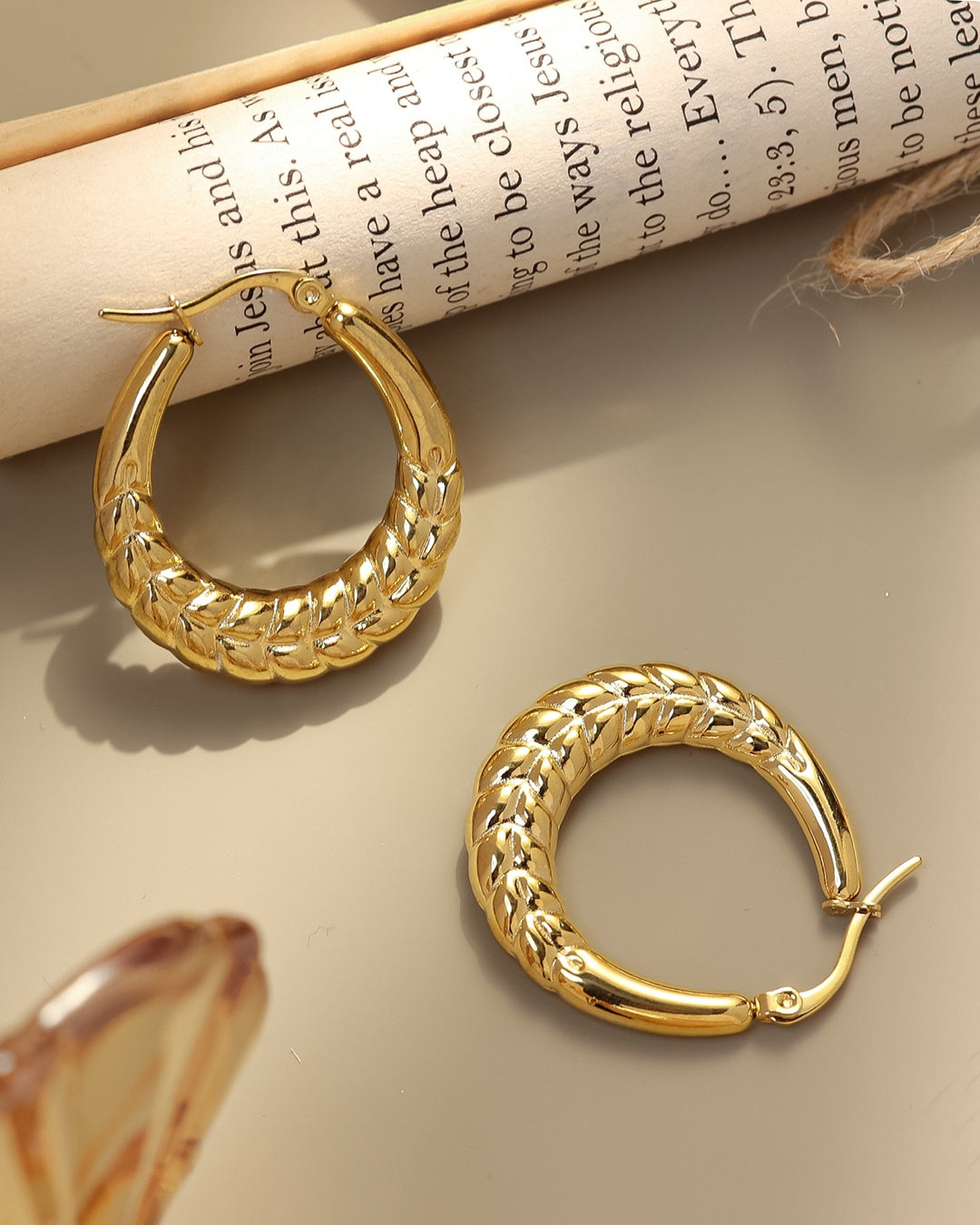 Vyla™ Stainless Steel Geometric Solid Face Hoop Earrings