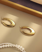 Vyla™ Stainless Steel Geometric Solid Face Hoop Earrings
