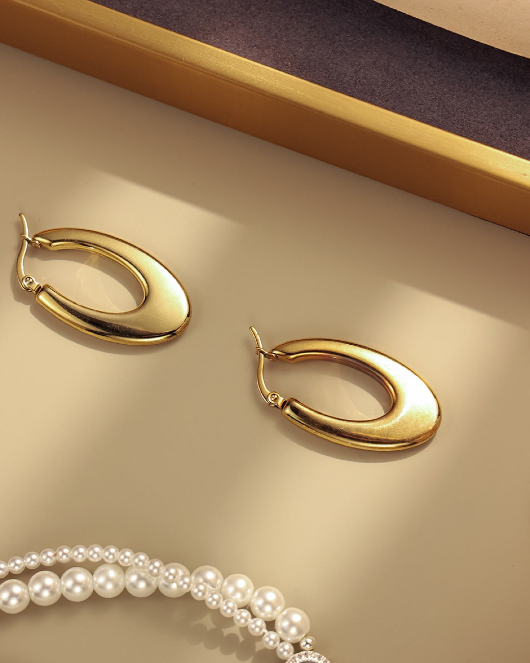 Vyla™ Stainless Steel Geometric Solid Face Hoop Earrings
