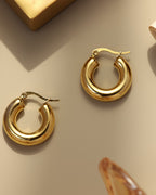 Vyla™ Stainless Steel Geometric Solid Face Hoop Earrings