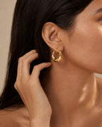 Vyla™ Stainless Steel Geometric Solid Face Hoop Earrings