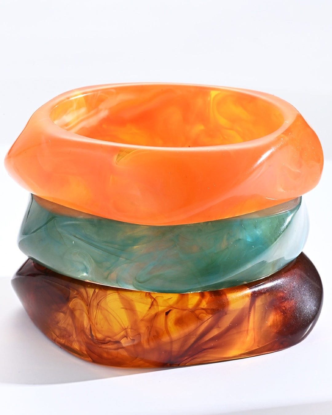 Aloveta™ Mirror Polished Open Wide Cuff Acrylic Resin Bangle