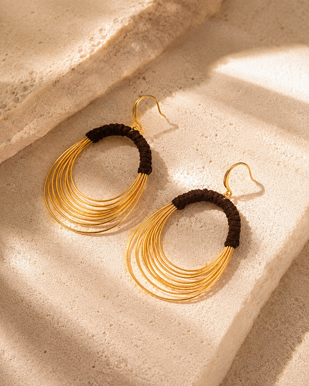 Vyla™ Multi-Layer Circle Hoop Earrings with Fabric Wrapped Detail