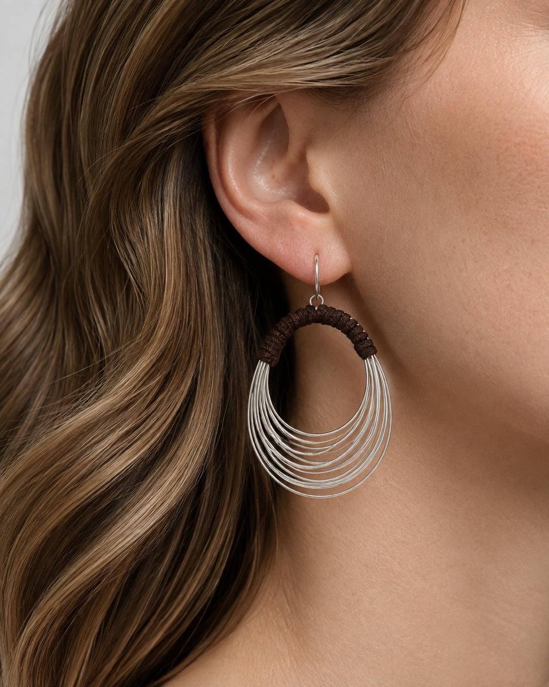 Vyla™ Multi-Layer Circle Hoop Earrings with Fabric Wrapped Detail