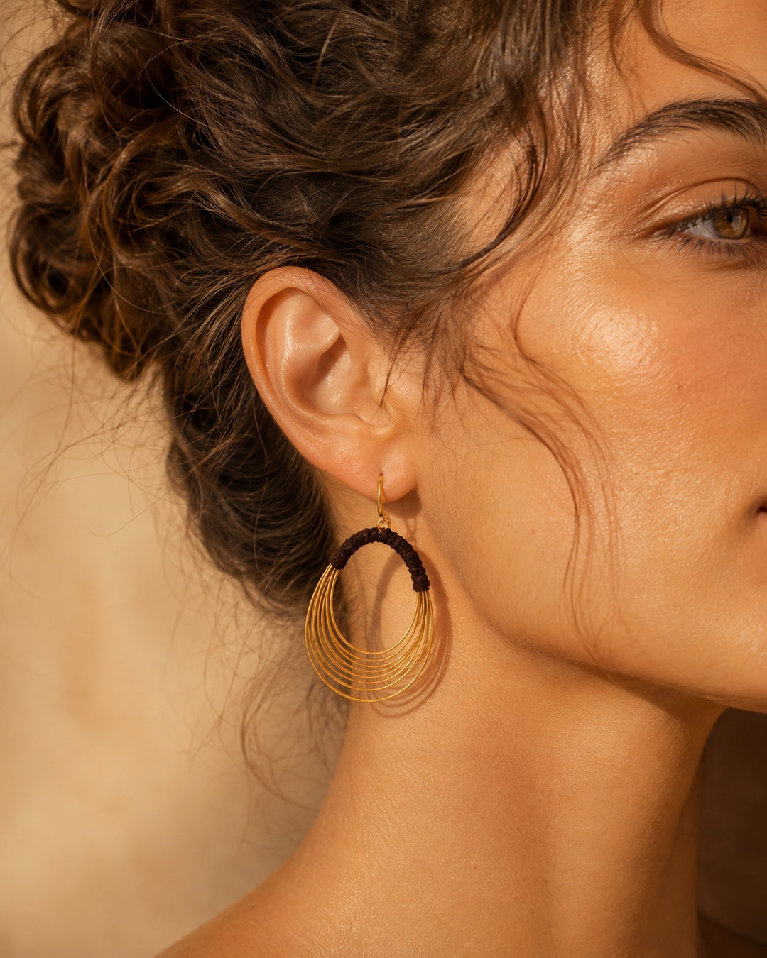 Vyla™ Multi-Layer Circle Hoop Earrings with Fabric Wrapped Detail