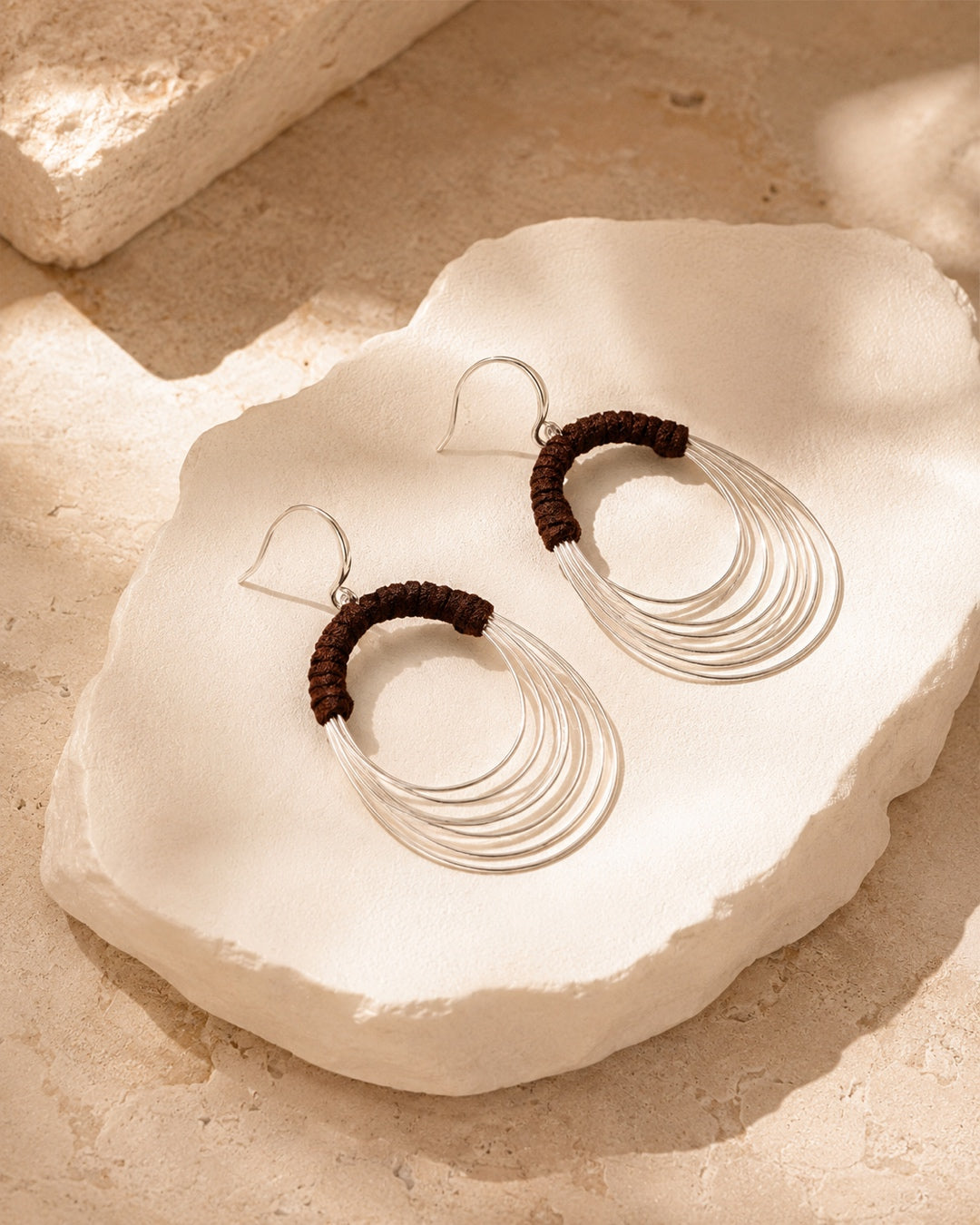 Vyla™ Multi-Layer Circle Hoop Earrings with Fabric Wrapped Detail