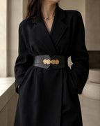 Vyla™ Elastic Wide Waist Belt with Vintage Metal Buckle