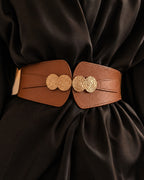 Vyla™ Elastic Wide Waist Belt with Vintage Metal Buckle