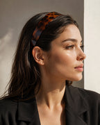 Aloveta™ French Retro Tortoiseshell Wide Acetate Headband