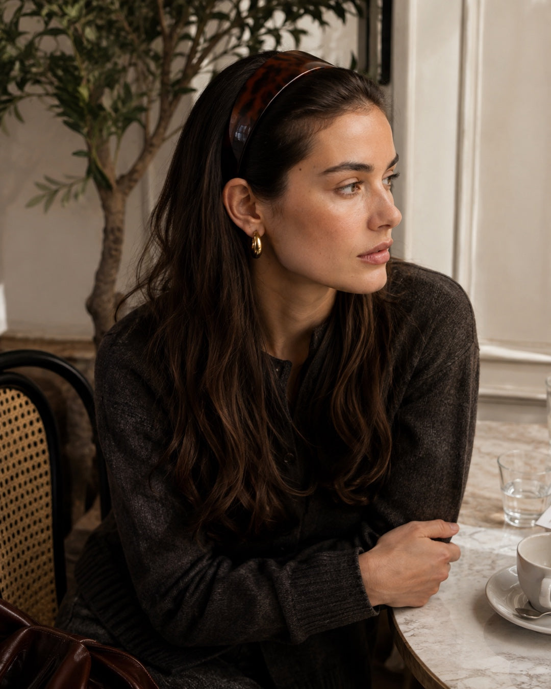 Aloveta™ French Retro Tortoiseshell Wide Acetate Headband