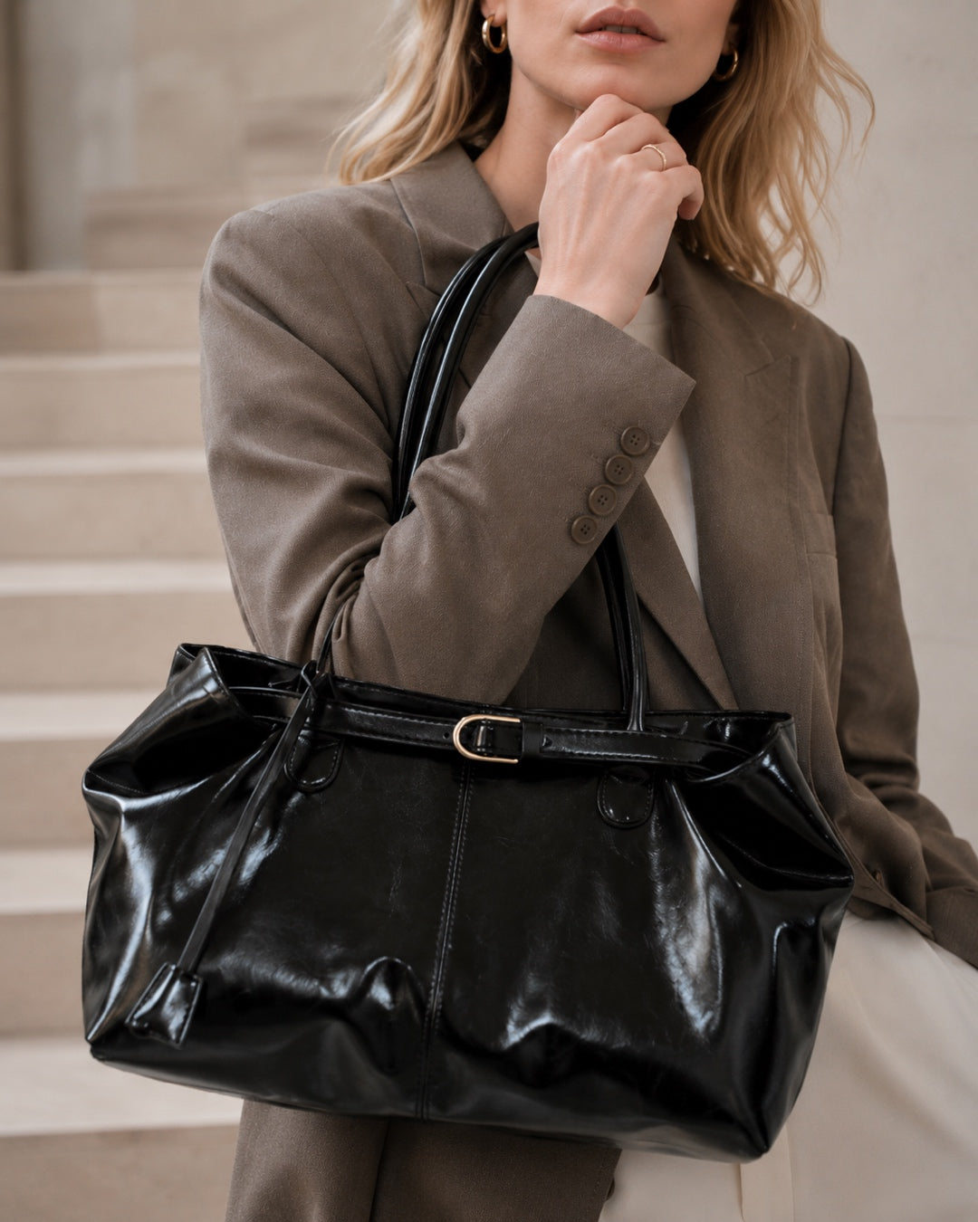 Aloveta™ Minimalist Soft Leather Tote Shoulder Bag