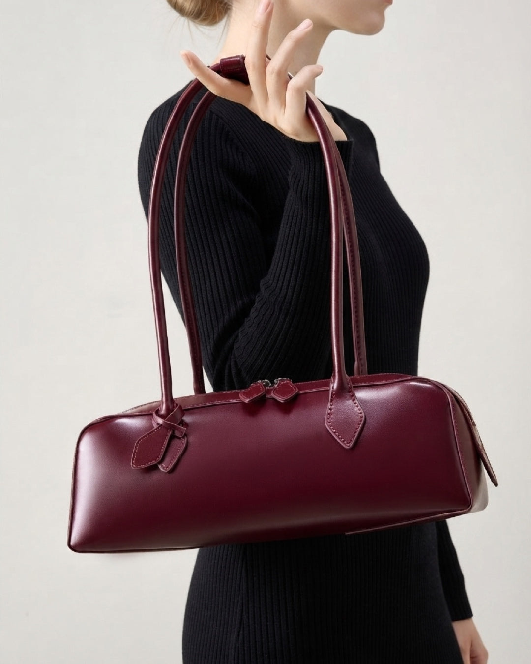 Aloveta™ Premium Leather Baguette Shoulder Bag